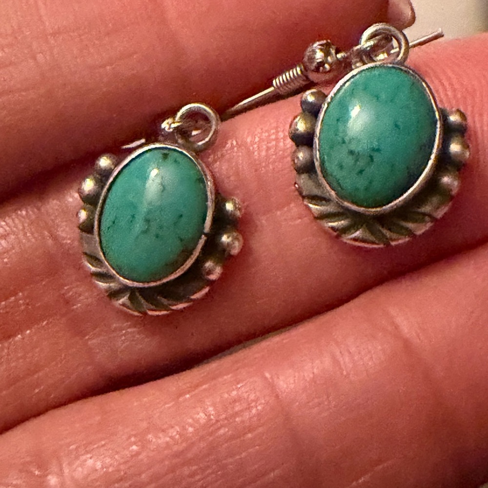 Vintage Turquoise and Silver Earrings